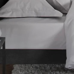 The Lyndon Company Peninsula Grey Cotton Sateen 1000TC Deep (32cm) Fitted Sheet