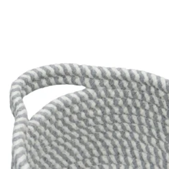 Edison Grey Set Of 3 Oval Cotton Rope Storage Baskets -Julian Charles 13 101 4