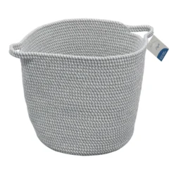 Edison Grey Round Cotton Rope Storage Basket With Handles -Julian Charles 13 103 5