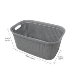 Loop Grey 38L Rectangular Laundry Basket -Julian Charles 13 352GY 4