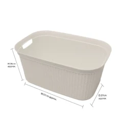 Loop Ivory 38L Rectangular Laundry Basket -Julian Charles 13 352WH 4