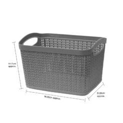 Loop Grey 6.6L Rectangular Storage Basket -Julian Charles 13 353GY 5