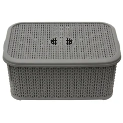 Loop Grey 6L Rectangular Storage Basket With Lid -Julian Charles 13 356GY 7
