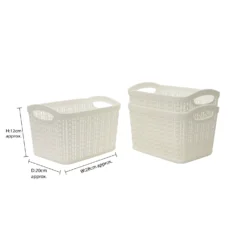 Loop Ivory Set Of 3 1.5L Rectangular Storage Baskets -Julian Charles 13 358WH 5