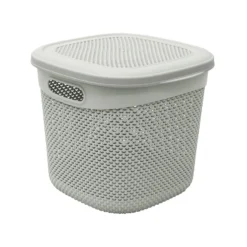 Droplette Ice Grey 15L Storage Basket With Lid