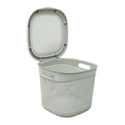 Droplette Ice Grey 15L Storage Basket With Lid -Julian Charles 13 381IG 2