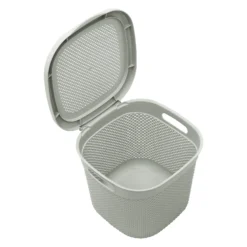 Droplette Ice Grey 15L Storage Basket With Lid -Julian Charles 13 381IG 3