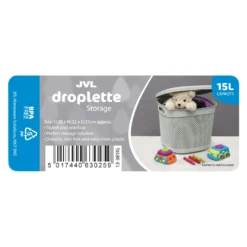 Droplette Ice Grey 15L Storage Basket With Lid -Julian Charles 13 381IG 7