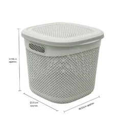 Droplette Ice Grey 15L Storage Basket With Lid -Julian Charles 13 381IG 8