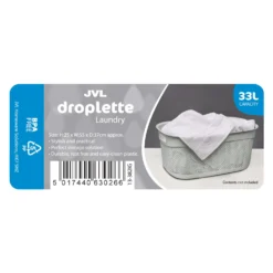 Droplette Ice Grey 33L Laundry Basket -Julian Charles 13 382IG 6