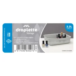 Droplette Ice Grey 2.2L Storage Basket -Julian Charles 13 383IG 5