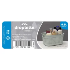 Droplette Ice Grey 6.6L Storage Basket -Julian Charles 13 385IG 6