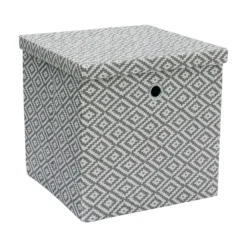Argyle Foldable Paper Storage Box With Lid