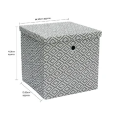 Argyle Foldable Paper Storage Box With Lid -Julian Charles 13 404 7