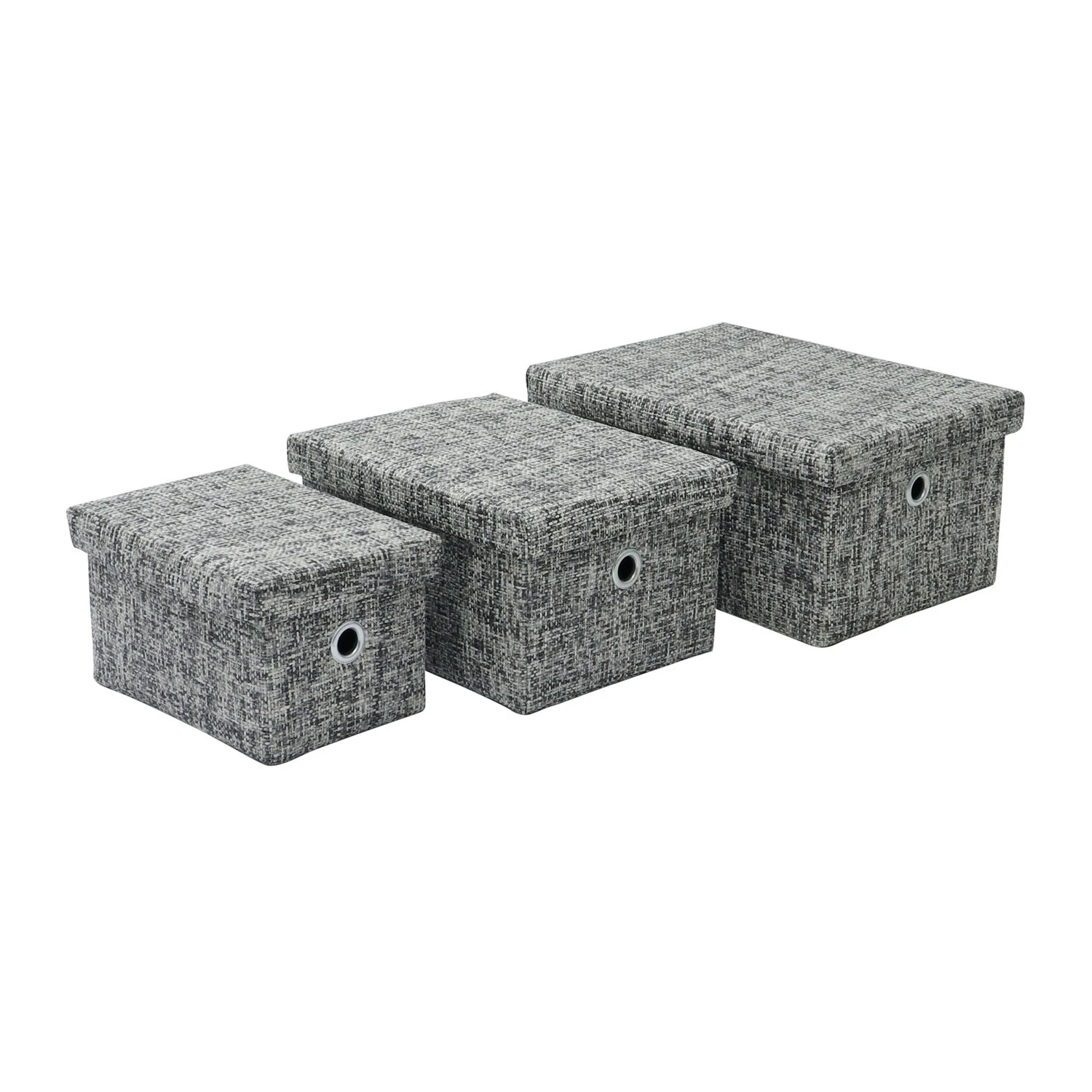 Urban Set Of 3 Rectangular Paper Storage Baskets With Lids 2 Urban Set Of 3 Rectangular Paper Storage Baskets With Lids - Image 2