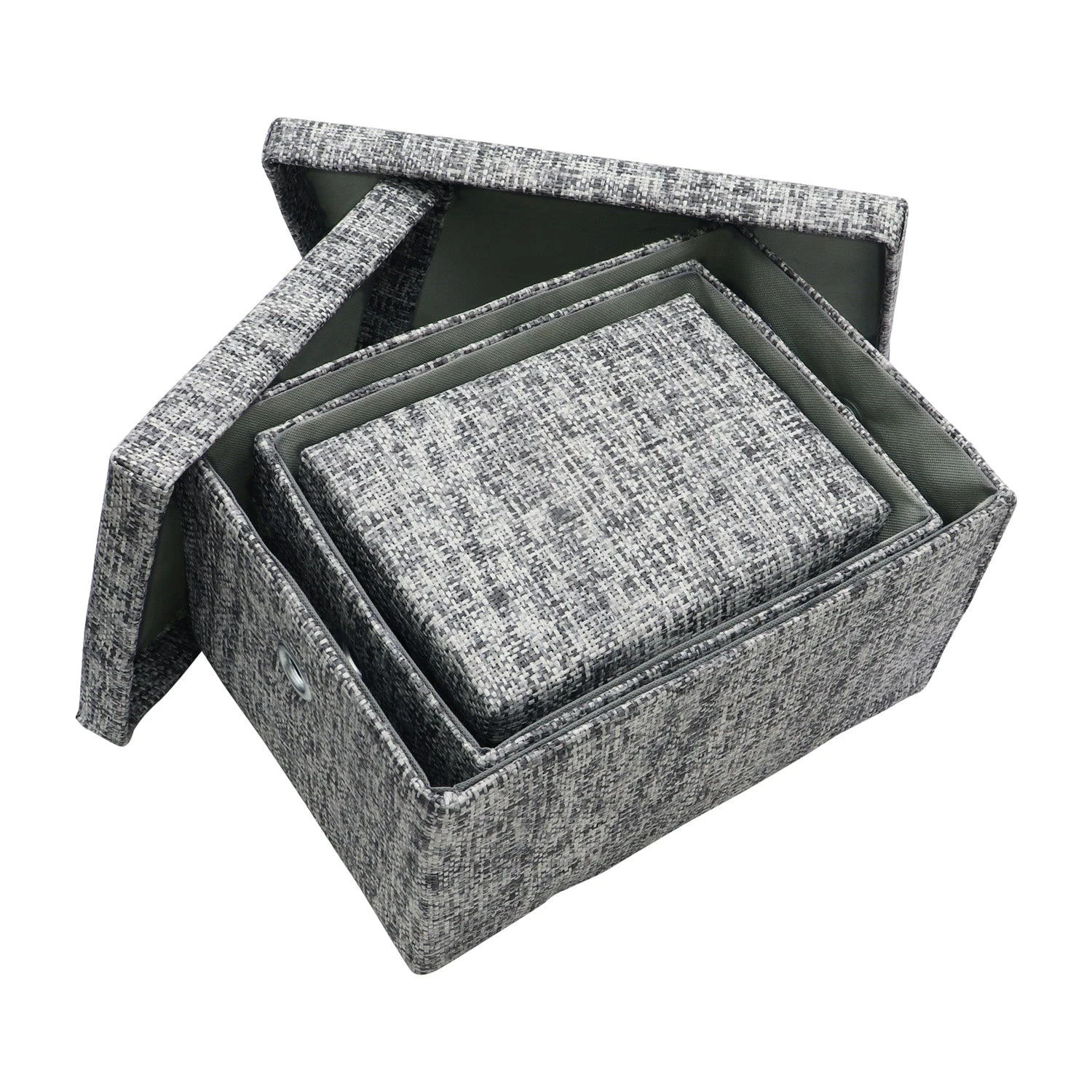Urban Set Of 3 Rectangular Paper Storage Baskets With Lids 6 Urban Set Of 3 Rectangular Paper Storage Baskets With Lids - Image 6