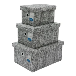 Urban Set Of 3 Rectangular Paper Storage Baskets With Lids 17 Urban Set Of 3 Rectangular Paper Storage Baskets With Lids -Julian Charles 13 422 8