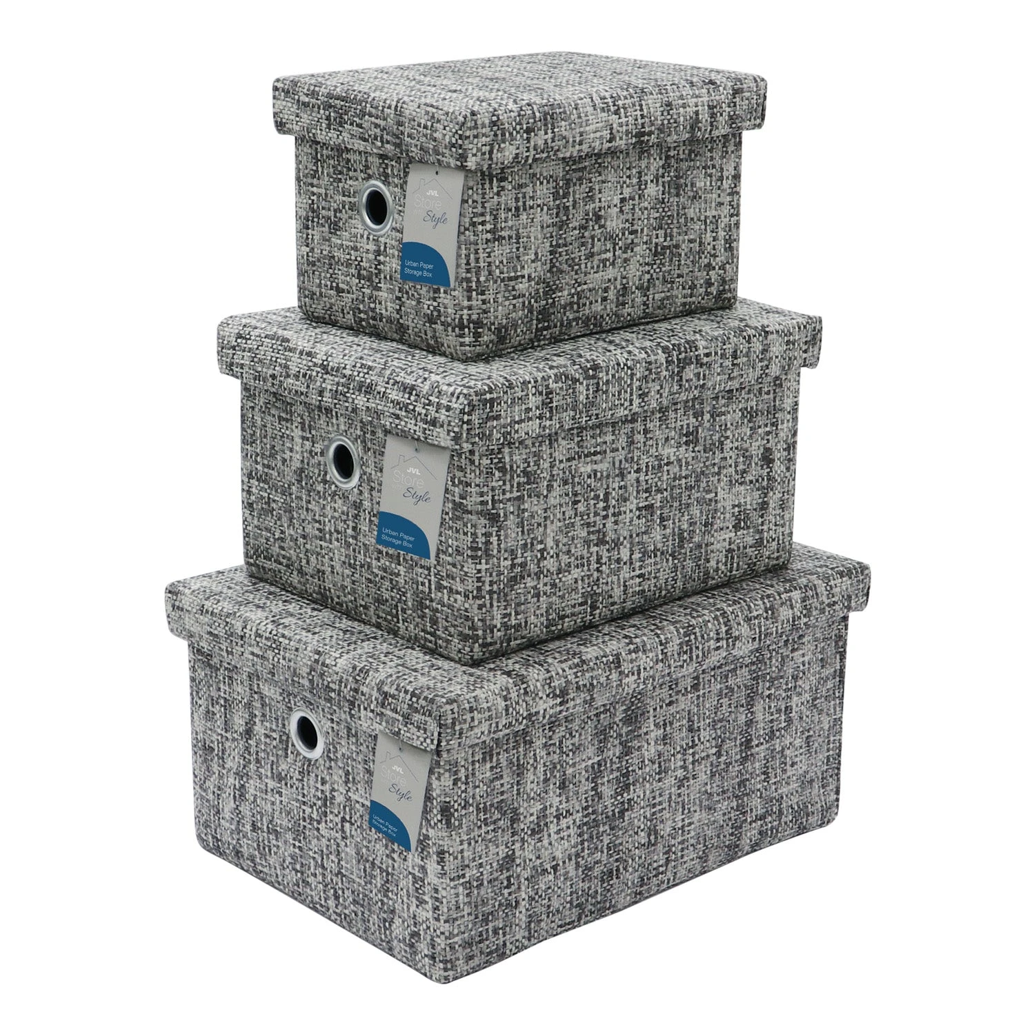 Urban Set Of 3 Rectangular Paper Storage Baskets With Lids 9 Urban Set Of 3 Rectangular Paper Storage Baskets With Lids - Image 9