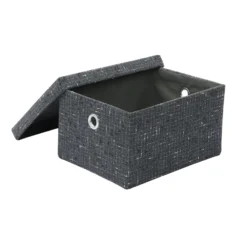 Shadow Set Of 3 Rectangular Fabric Storage Boxes With Lids -Julian Charles 13 442 3