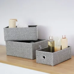 Silva Set Of 3 Rectangular Fabric Storage Baskets -Julian Charles 13 461 7