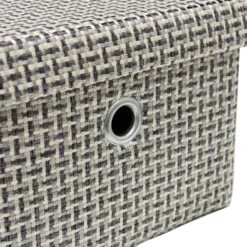 Silva Set Of 3 Rectangular Fabric Storage Boxes With Lids -Julian Charles 13 462 4