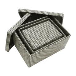 Silva Set Of 3 Rectangular Fabric Storage Boxes With Lids -Julian Charles 13 462 5