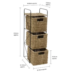 Seagrass 3 Drawer Storage Tower -Julian Charles 15 417 7