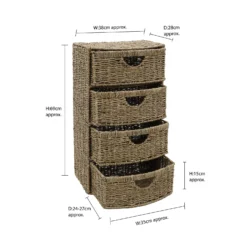 Seagrass 4 Drawer Bow Front Storage Tower -Julian Charles 15 437 5