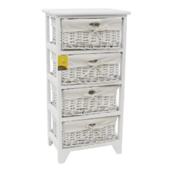 Wimborne White Willow 4 Drawer Tall Storage Unit -Julian Charles 17 201 7