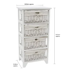 Wimborne White Willow 4 Drawer Tall Storage Unit -Julian Charles 17 201 8