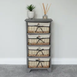 Sherborne Grey Willow 4 Drawer Tall Storage Unit -Julian Charles 17 211 4