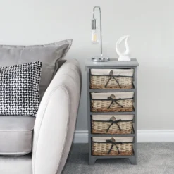Sherborne Grey Willow 4 Drawer Tall Storage Unit -Julian Charles 17 211 5