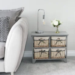 Sherborne Grey Willow 2x2 Drawer Wide Storage Unit -Julian Charles 17 212 5
