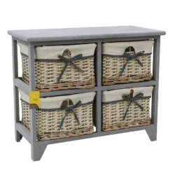 Sherborne Grey Willow 2x2 Drawer Wide Storage Unit -Julian Charles 17 212 7