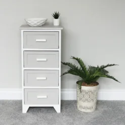 Abingdon Grey 4 Drawer Tall Storage Unit -Julian Charles 17 221 4