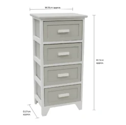 Abingdon Grey 4 Drawer Tall Storage Unit -Julian Charles 17 221 8
