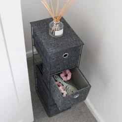 Shadow 4 Drawer Narrow Fabric Storage Tower -Julian Charles 17 440 7