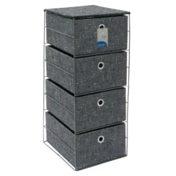 Shadow 4 Drawer Wide Fabric Storage Tower -Julian Charles 17 441 5