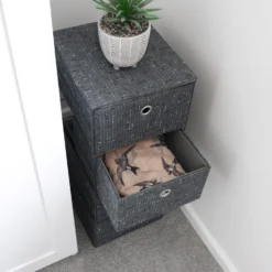 Shadow 4 Drawer Wide Fabric Storage Tower -Julian Charles 17 441 7
