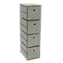 Silva 4 Drawer Narrow Fabric Storage Tower