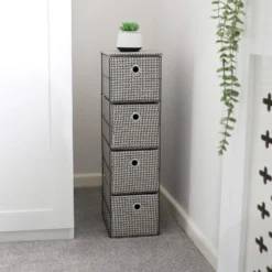 Silva 4 Drawer Narrow Fabric Storage Tower -Julian Charles 17 460 6