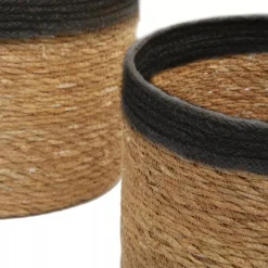 Lidi Set Of Three Natural And Black Seagrass Baskets -Julian Charles 1902060 mac 03 1500 x 1500