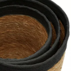 Lidi Set Of Three Natural And Black Seagrass Baskets -Julian Charles 1902060 mac 04 1500 x 1500