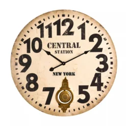 Central Station Vintage Style Pendulum Wall Clock