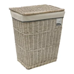 Arianna Antique Wash Rectangular Willow Laundry Basket -Julian Charles 24 402 5