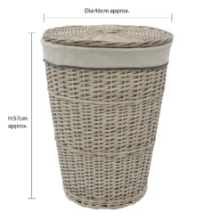 Arianna Antique Wash Round Willow Laundry Basket -Julian Charles 24 403 3