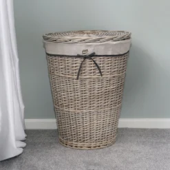 Arianna Antique Wash Round Willow Laundry Basket -Julian Charles 24 403 4