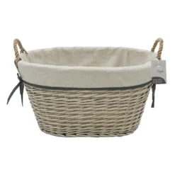 Arianna Antique Wash Oval Willow Storage Basket - Large -Julian Charles 24 407 6