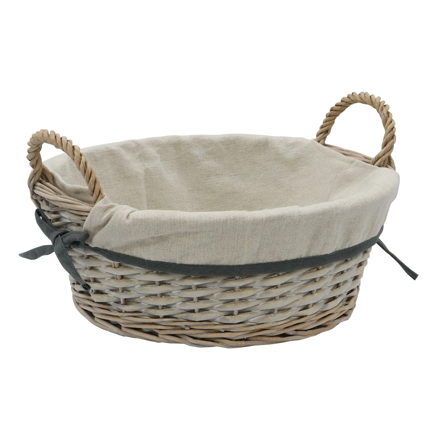 Arianna Antique Wash Round Willow Storage Basket 1 Arianna Antique Wash Round Willow Storage Basket