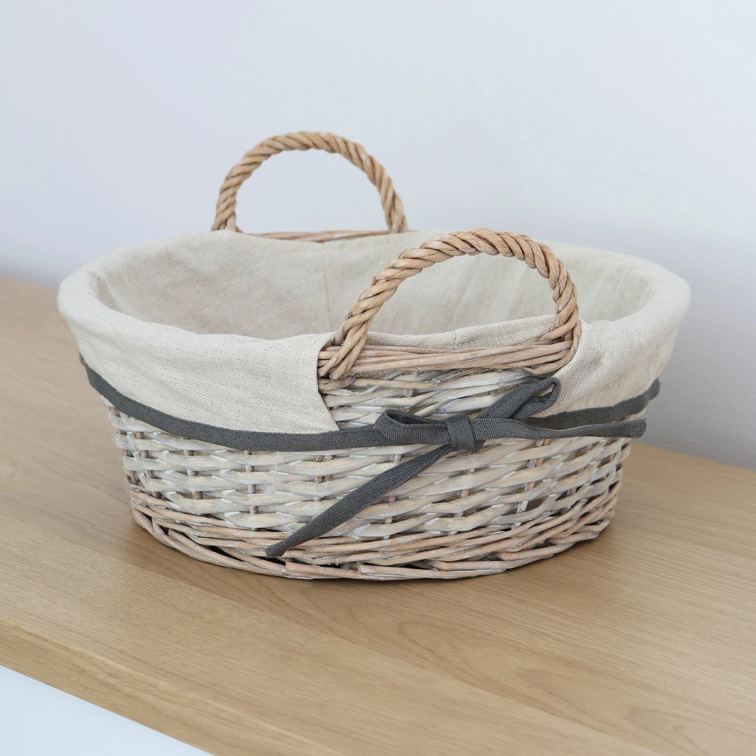 Arianna Antique Wash Round Willow Storage Basket 5 Arianna Antique Wash Round Willow Storage Basket - Image 5